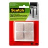 Scotch Felt Pads 32 PCS Beige, Felt Furniture Pads for Protecting Hardwood Floors, 1 x 1 in. Square, Easy-to-apply, Self-Stick design, Reliable protection from nicks, dents and scratches (SP802-NA)
