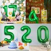 40 Inch Giant Green Number 4 Balloon, Helium Mylar Foil Number Balloons for Birthday Party, 4th Birthday Decorations for Kids, Anniversary Party Decorations Supplies (Green Number 4)