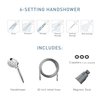 Moen Engage Magnetix Metal 3.5-Inch 6-Function Eco-Performance Handheld Showerhead with Magnetic Docking System, Removable Shower Head with Metal Hose, Chrome Finish