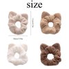 4 PACK Plush Cat Ear Hair Scrunchies for Girls,Soft Hair Ties Cute Kawaii Elastic Hair Scrunchies Ponytail Holder Hair Accessories for Women