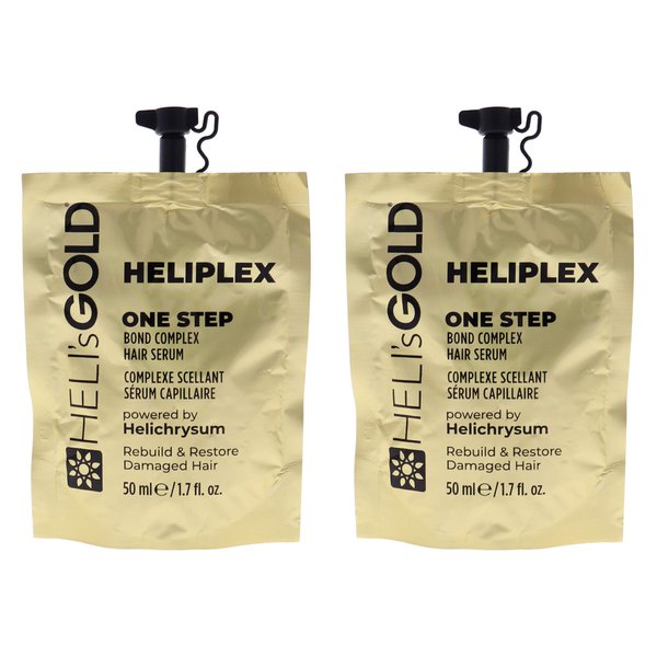 Helis Gold Heliplex One Step Hair Serum for Unisex - 1.7 oz Serum - Pack of 2