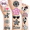110 PCS Cow Print Birthday Party Decorations Favors Supplies Farm Animal Pink Happy Cow Temporary Tattoos Decor Stickers For Little Cow Girls Boys Gift School Prizes Rewards
