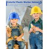 150 Pack Kids Plastic Construction Hat Bulk Worker Helmet Hard Hat Builder Hat for Boys Girls Construction Birthday Dress up Party Supplies (Color Style 2 (10 Colors))