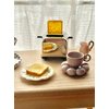 Dollhouse Miniature Silver Toaster with 2 Pieces of Toast, Dollhouse Kitchen Utensil Machine 1/12 Scale Bread Machine, for Dollhouse Kitchen Accessories