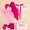WHAVEL 4PCS Pink Hair Bows, Pink Ribbon for Hair Bow Hair Clips with Long Tail Silky Satin Bow Clips Hair Bow Cute Hair Clips (Pink,Hot pink)