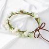 KorViSHOW Handmade Flower Crown for Women Floral Headband Girls Headpiece Flower Hair Accessories for Weeding Bride Cosplay Party Festival(White Style)