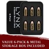 Bullet Metal Dice Set - Six Brass D6 Dices - Great for DND, Warhammer 40k, Role Playing Homebrews, D&D, ... Great RPG/Dungeons and Dragons/D and D Accessories Gifts. Can Use with Dice Tray/Tower