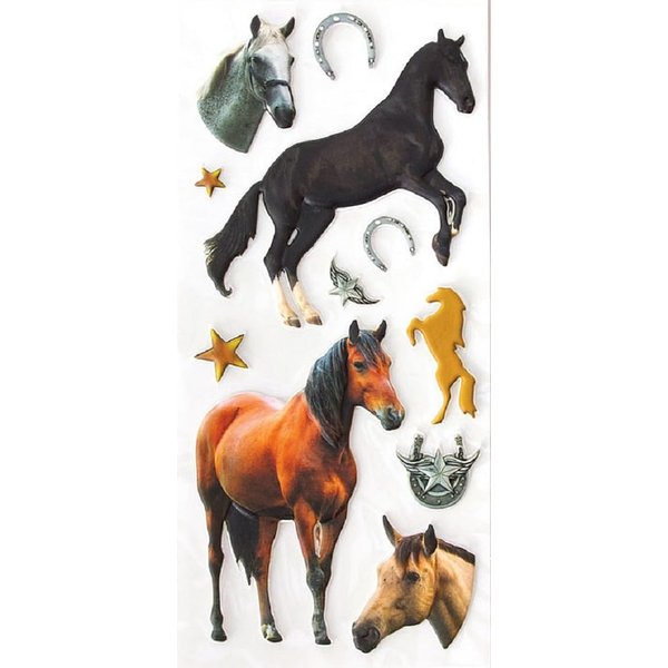 Playhouse Soft Puffy 11-Piece Sticker Sheet Sheet for Crafts, Trading & Collecting - Lucky Horses