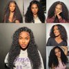 BAFUWIG U Part Human Hair Wig Curly U Part Wig Brazilian Virgin Human Hair Wig for Black Women 180% Density Full Head Clip in U Part Wig Glueless No Leave Out Lace Front Wigs Natural Color (14 Inch)