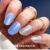 Teenitor Short Press on Nails, Round Fake Nails, Glossy Glue on Nails,288pcs Glitters Press on Nails