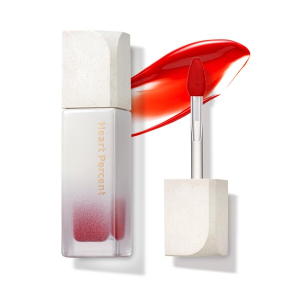 Heart Percent Dote On Mood Pure Glow Tint, Watery & Lightweight Moisturizing Lip Stain Long Lasting Liquid Lipstick 6.8g, 05. Red Orange