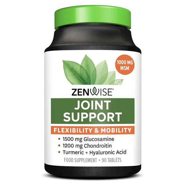 Zenwise Health Glucosamine Chondroitin MSM - Joint Support Supplement with Turmeric for Hands, Back, Knee, and Joint Health, Advanced Relief for Bone and Joint Flexibility and Mobility - 90 Capsules