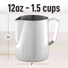 Zulay Kitchen 12oz Stainless Steel Milk Frothing Pitcher - Milk Frother Cup - Easy-to-Clean Espresso Accessories - Easy-to-Read Creamer Measurements - Foam Making for Coffee & Matcha