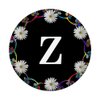 Cell Phone Pop Out Holder,Black White Daisy Flower Letter Z PopSockets PopGrip: Swappable Grip for Phones & Tablets