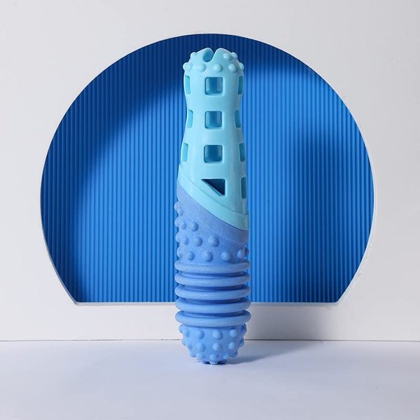 Food Leakage Ball Toy Pet Molars Bite Resistant Tooth Cleaning Dog Toy Treating Dispensing Dog Toys, Dog Brain Stimulating Toys, Durable Chew Toys,Interactive Dog Toys(Blue Stick)