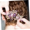 Beatifufu Hair Plug Flower Hair Comb Flower Pearl Hair Clip Wedding Headpiece Girls Hair Comb Wedding Hair Clip Floral Hair Clips Headband for Girls Alloy Hair up Purple Bride
