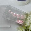 Pink Press on Toes Nails French Tip Fake Toenails Short Glue on Toenails with White French Tip Designs Square False Nails White Tip Stick on Toenails for Women Full Cover Glossy Acrylic Toe Nails
