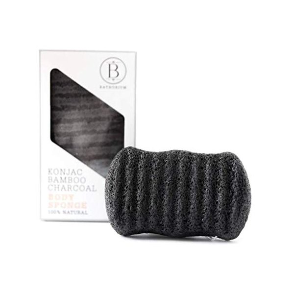 Bathorium Konjac Natural Bamboo Charcoal Body Sponge - 35 Grams