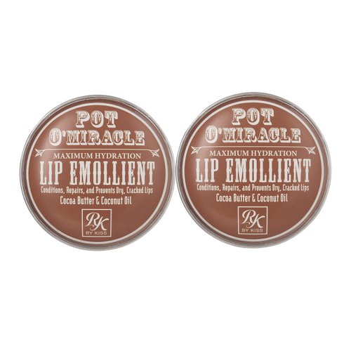 Ruby Kisses Pot O' Miracle Maximum Hydration, Cocoa Butter & Coconut Oil (Lip Emollient, 2 Pack)