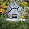 Pawprints Remembered Pet Memorial Stone - Features a Paw Print Photo Frame and Sympathy Poem - Indoor Outdoor for Garden Backyard Marker Grave Tombstone - Loss of Pet Gift - Loss of Dog Gift