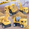 CORPER TOYS 4-Pack Construction Truck Toys Set with Dump Truck Digger Excavator Cement Mixer Truck Friction Powered Car Robot Transform Construction Vehicle for Kids Gift Set