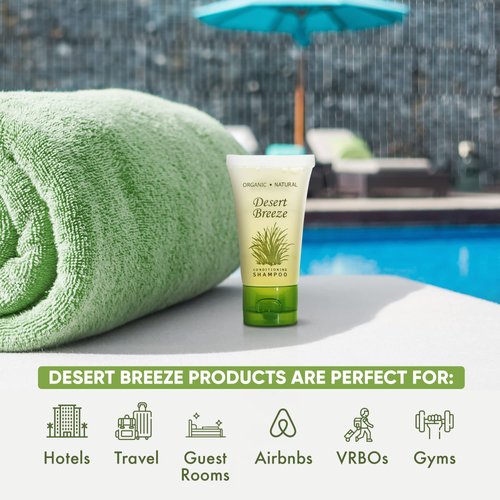 Desert Breeze Shampoo, Travel Size Hotel Toiletries, 1 oz. Flip Cap (Case of 20)