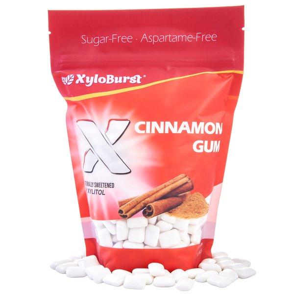 Focus Nutrition, XyloBurst 100% Xylitol Gum, Cinnamon Gum, 500 Count Jar, Natural Chewing Gum, Non GMO, Vegan, Aspartame Free, Sugar Free