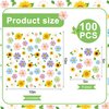 100 PCS Spring Floral Cocktail Napkins Disposable Flower Theme Paper Napkins 3-Ply Spring Flower Blossom Beverage Napkins for Wedding Bridal Baby Shower Flowers Theme Tea Party Supplies