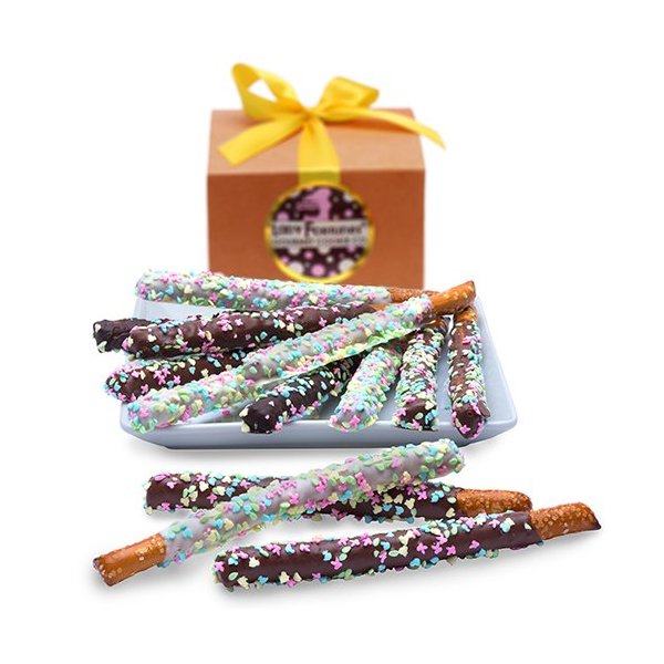 Easter Dipped Pretzel Wands Gift Box of 12