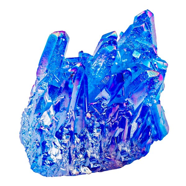 SUNYIK Blue Titanium Coated Crystal Cluster,Quartz Drusy Geode Gemstone Specimen(0.2-0.3lb)