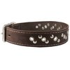 Genuine Leather Studded Dog Collar 22"x1" Brown Fits 15"-19.5" Neck