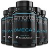 (5 Pack) Smarter Omega 3 Fish Oil, Berry Flavor, Burpless, Tasteless, 2000mg, Potent Triple Strength DHA EPA Brain Omega-3, Joint & Heart Support, Made with AlaskOmega®