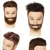 Stancia Mannequin Head, Male Mannequin Head Especially for Barber, Training Head with 14” 100% Human Hair, Manikin Head for Hair Styling and Practice (with Beard)