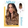 Evala Clip in Hair Extensions, 7pcs 120g Clip in Hair Extensions Real Human Hair 18 inch Clip ins #P4/27 Chocolate Brown to Caramel Blonde Hair Extensions Clip ins Brown Human Hair Extensions