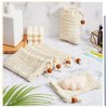 Cunhill Soap Saver Bag Sisal Soap Bag Exfoliating Soap Pouch with Drawstring Bar Soap Bag with Wooden Bead Foaming and Drying Soap Exfoliating Net Soap Saver for Bath and Shower(80 Pack)