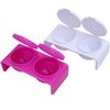 LASSUM 2PCS Double Cup Plastics Nail Art Cup Bowl Soaking Dish Dappen Dish with Lids for Mixing Acrylic Powder Liquid