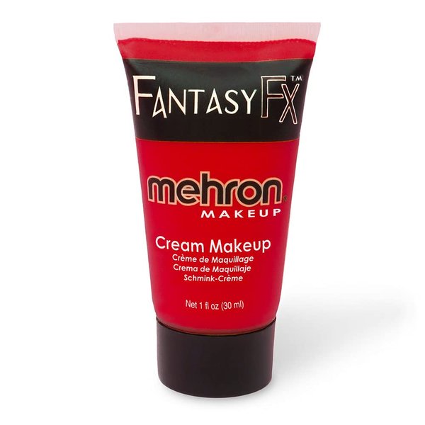 Mehron Makeup Fantasy FX Cream Makeup | Water Based Halloween Makeup | Red Face Paint & Body Paint For Adults 1 fl oz (30ml) (RED)