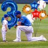 Baseball Balloons 3rd Birthday Decorations for Boys, Baseball Party Decorations Baseball Sports Theme Party Supplies, 40 inch Foil Number Balloons Number 3 Balloon Blue Red White Sports Balloon Kits