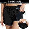 BALEAF Women's Swim Shorts Modest Swimsuit Bathing Suit Bottoms 3" Quick Dry Mesh Beach Water Board Shorts with Liner Pocket Black L
