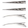 4pcs Bill Hair Clips, Hollow Style Metal Alligator Curl Clips without Teeth Headpiece Hair Accessories for Women Girls ( Silver )
