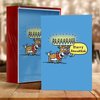 Designer greetings Interfaith Boxed Christmas Cards, Merry Chanuka Funny Cartoon Card (Box of 18 Embossed Cards with Envelopes)