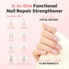 modelones Nail Strengthener, 8-in-One Nail Ridge Filler Base Coat Nail Polish Repair Nail Growth Treatment for Thin and Damaged Nails, Pink Glow, 15ml