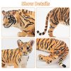 Toymany 6PCS Realistic Tigers Figurines with Tiger Cubs, 2-6" Jungle Animals Figures Family Set, Educational Toy Cake Toppers Christmas Birthday Gift for Kids Toddlers