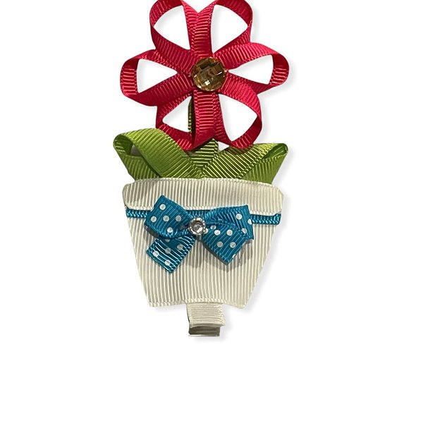 Flower Hair Clip, Flower Decor, Ribbon Sculpture, Girls Hair Accessory, Preppy Gifts, Flower Hair Bow, Daisy Hair Clip