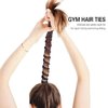Tail Braid Holder- Hair Ties for Thin Hair, Elastic Spiral Ponytail Holders Rip Tie for Women Girls Swimming Pony Tail Wrap Hair Ties for Sports Running Motorcycle Riding 35"1Pcs Purple+Red+Blue