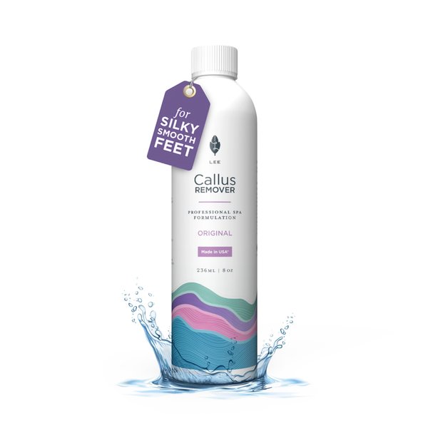 Lee Beauty Professional Callus Remover for Feet - Original, Powerful Formulation - Extra Strength Gel, Home Pedicure Foot Spa Results - Cracked & Dead Dry Skin Supplies - 8 Oz
