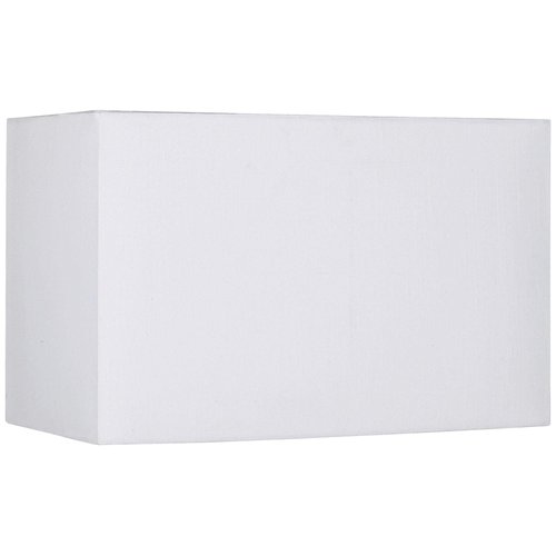 White Medium Rectangular Hardback Lamp Shade 16" Wide x 8" Deep x 10" High (Spider) Replacement with Harp and Finial - Springcrest