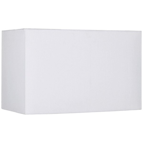 White Medium Rectangular Hardback Lamp Shade 16" Wide x 8" Deep x 10" High (Spider) Replacement with Harp and Finial - Springcrest