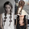 HIENAJ Bubble Ponytail Wig Synthetic Braided Extensions with Hair Ties Hair Band Hairpieces for Women Girls DIY Daily Wear Hair Accessories (Light Brown)