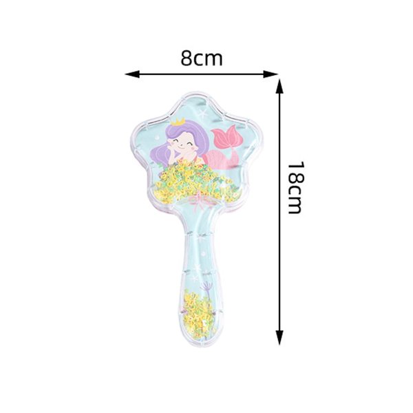 Mermaid Detangler Hair Brush, Star Shape Detangling Hair Comb Sequins Glitter Princess Comb Hairbrush Massage Scalp No Pain Detangler for Dry & Wet Hair Kids Girls Woman (Green)